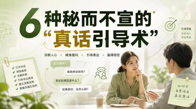 付费文章:6种秘而不宣的“真话引导术”-副业168副业网