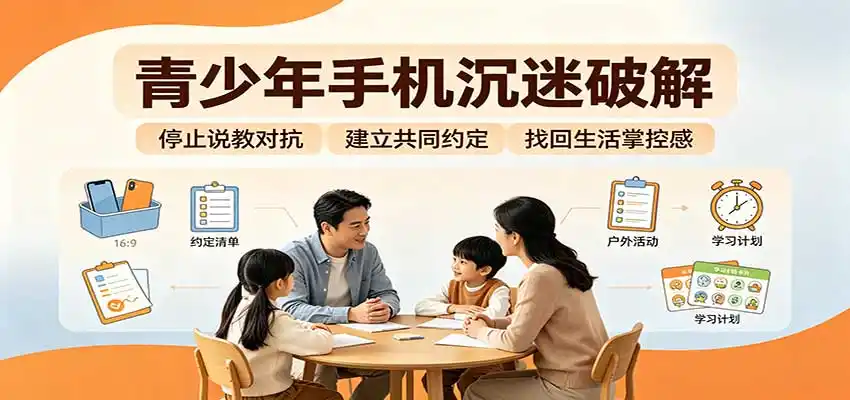 青少年手机沉迷破解：跳出管控说教思维，六步法引导孩子夺回注意力掌控权-副业168副业网