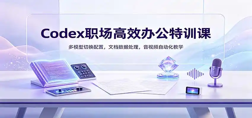 Codex职场高效办公特训课:多模型切换配置,文档数据处理,音视频自动化教学-副业168副业网