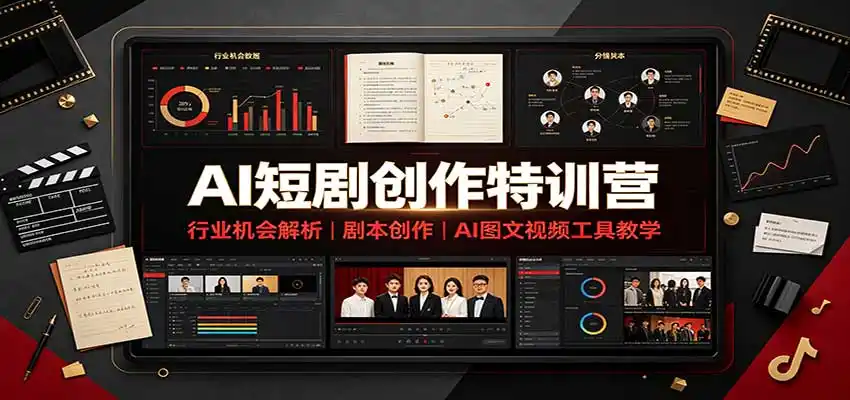 AI短剧创作特训营：行业机会解析，剧本创作，AI图文视频工具教学(文字版)-副业168副业网