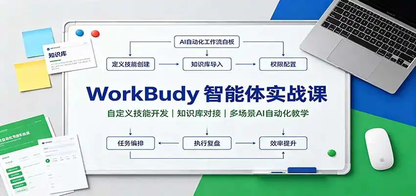 WorkBuddy智能体实战课:自定义技能开发,知识库对接,多场景AI自动化教学-副业168副业网
