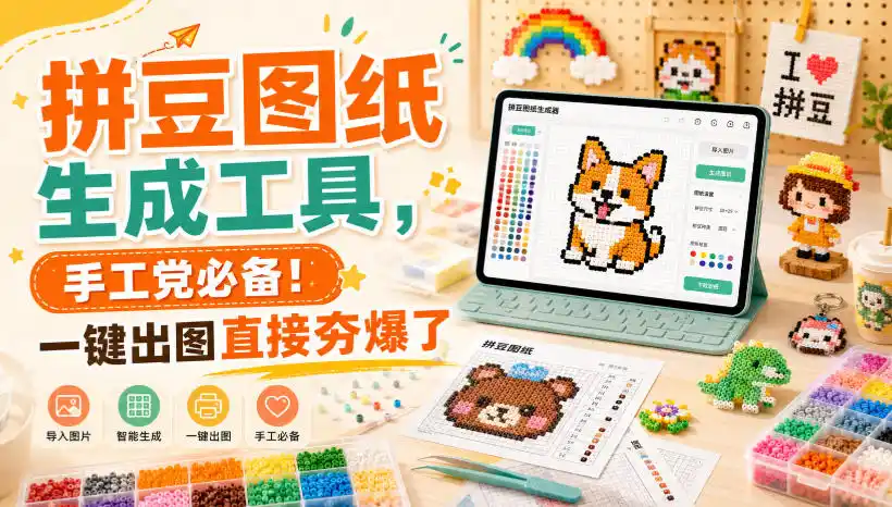 拼豆图纸生成工具,手工党必备!一键出图直接夯爆了-副业168副业网