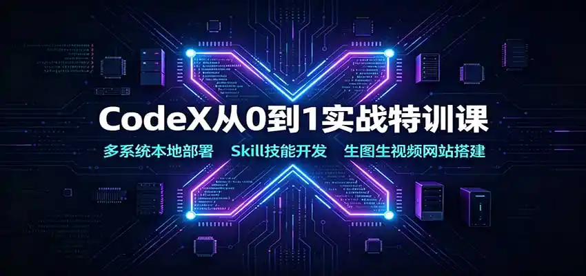 CodeX从0到1实战特训课:多系统本地部署,Skill技能开发,生图生视频网站搭建-副业168副业网