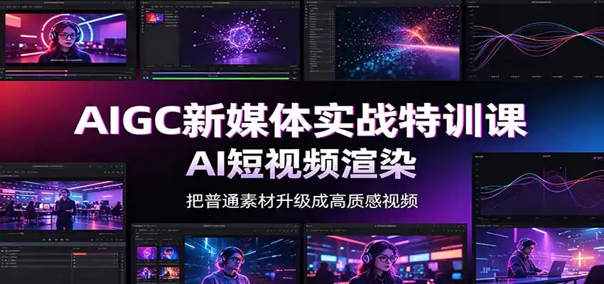 AIGC新媒体实战特训课：工具入门实操，AI短视频渲染，数字人商业视频制作-副业168副业网