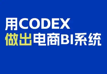 电商108将·用Codex做出电商BI系统-副业168副业网