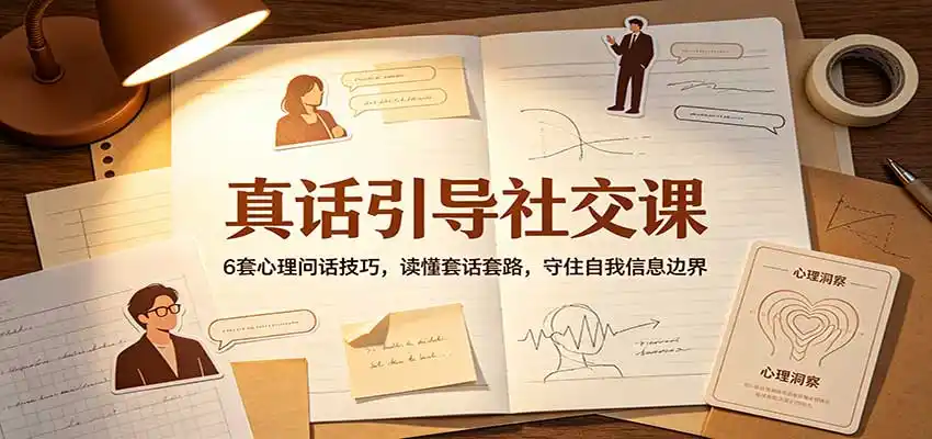 真话引导社交课：6套心理问话技巧，读懂套话套路，守住自我信息边界-副业168副业网