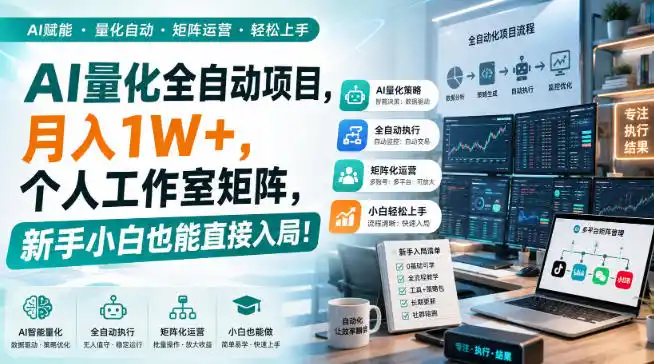 AI黄金量化玩法,新手低成本入局的最佳跳板,月收益轻松万元!-副业168副业网