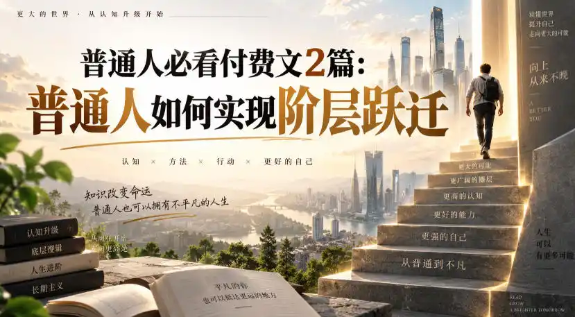普通人必看付费文2篇：普通人如何实现阶层跃迁-副业168副业网