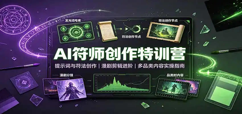 AI符师创作特训营：提示词与符法创作，漫剧剪辑进阶，多品类内容实操指南-副业168副业网