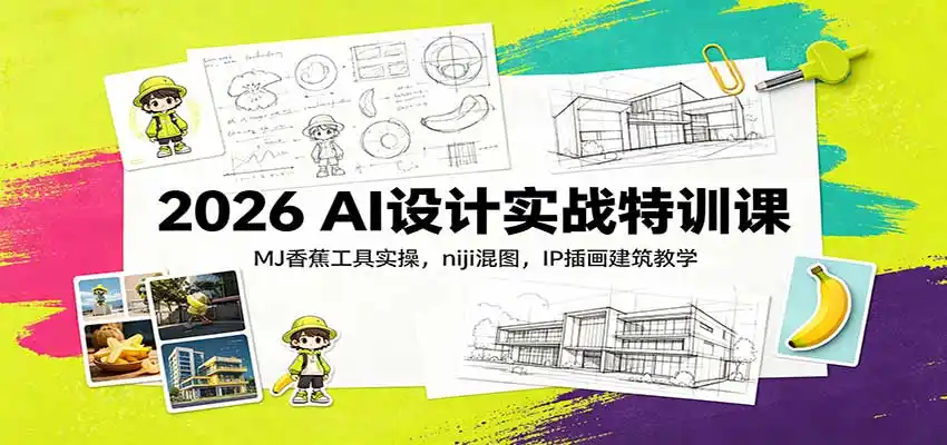 2026 AI设计实战特训课:MJ香蕉工具实操,niji混图,IP插画建筑教学-副业168副业网