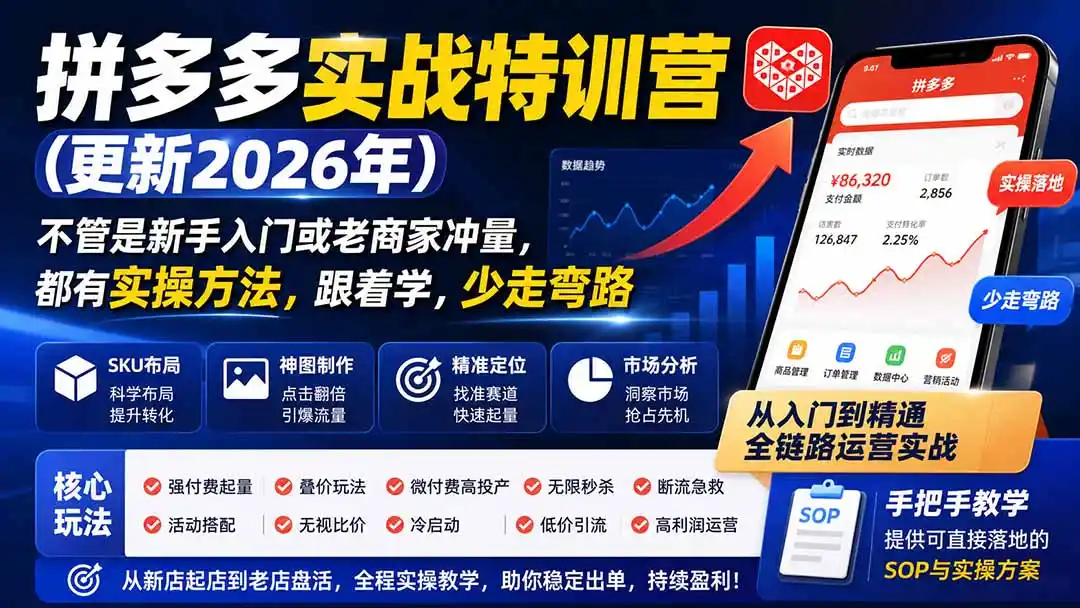 拼多多实战特训营(更新0911-副业168副业网