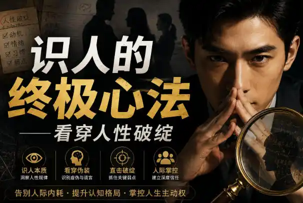 付费文章：识人的终极心法——看穿人性破绽-副业168副业网