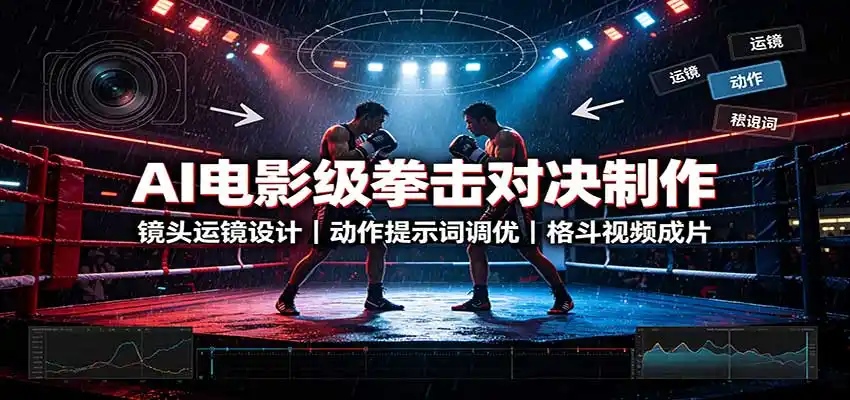 AI电影级拳击对决制作：镜头运镜设计，动作提示词调优，格斗视频成片-副业168副业网