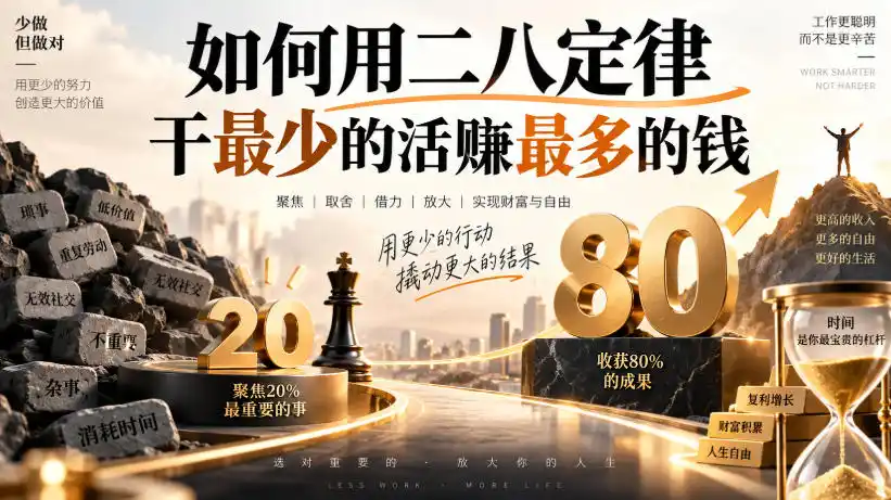 付费文章:如何用二八定律干最少的活賺最多的钱-副业168副业网