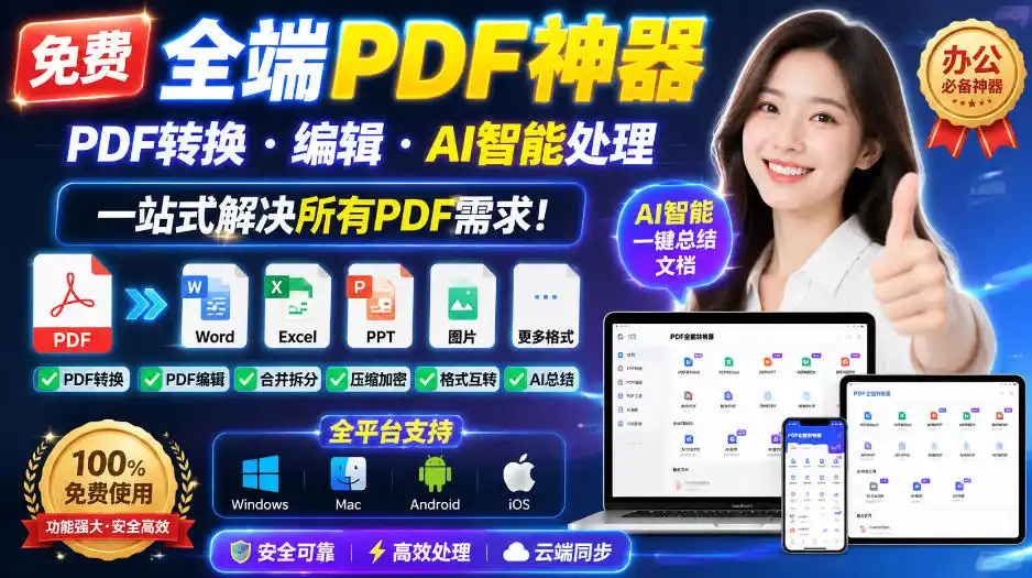 免费全端PDF神器,PDF转换·编辑·AI智能处理,一站式解决所有PDF需求!-副业168副业网