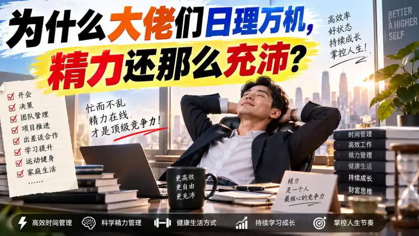 付费文章:为什么大佬们日理万机,精力还那么充沛?-副业168副业网