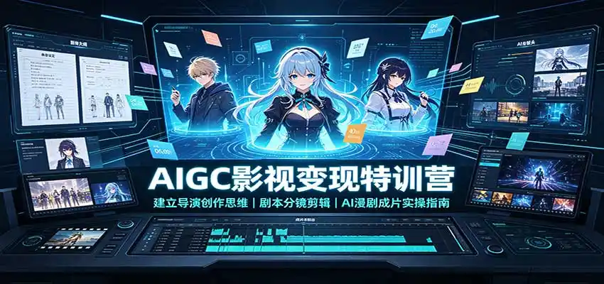 AIGC影视变现特训营:建立导演创作思维,剧本分镜剪辑,AI漫剧成片实操指南-副业168副业网