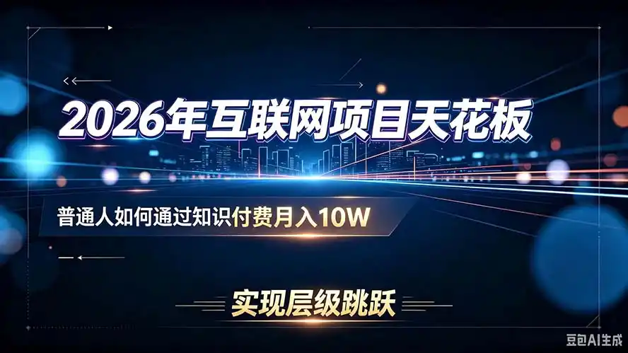 2026年互联网项目天花板:普通人如何通过知识付费月入10W,实现层级跳跃-副业168副业网